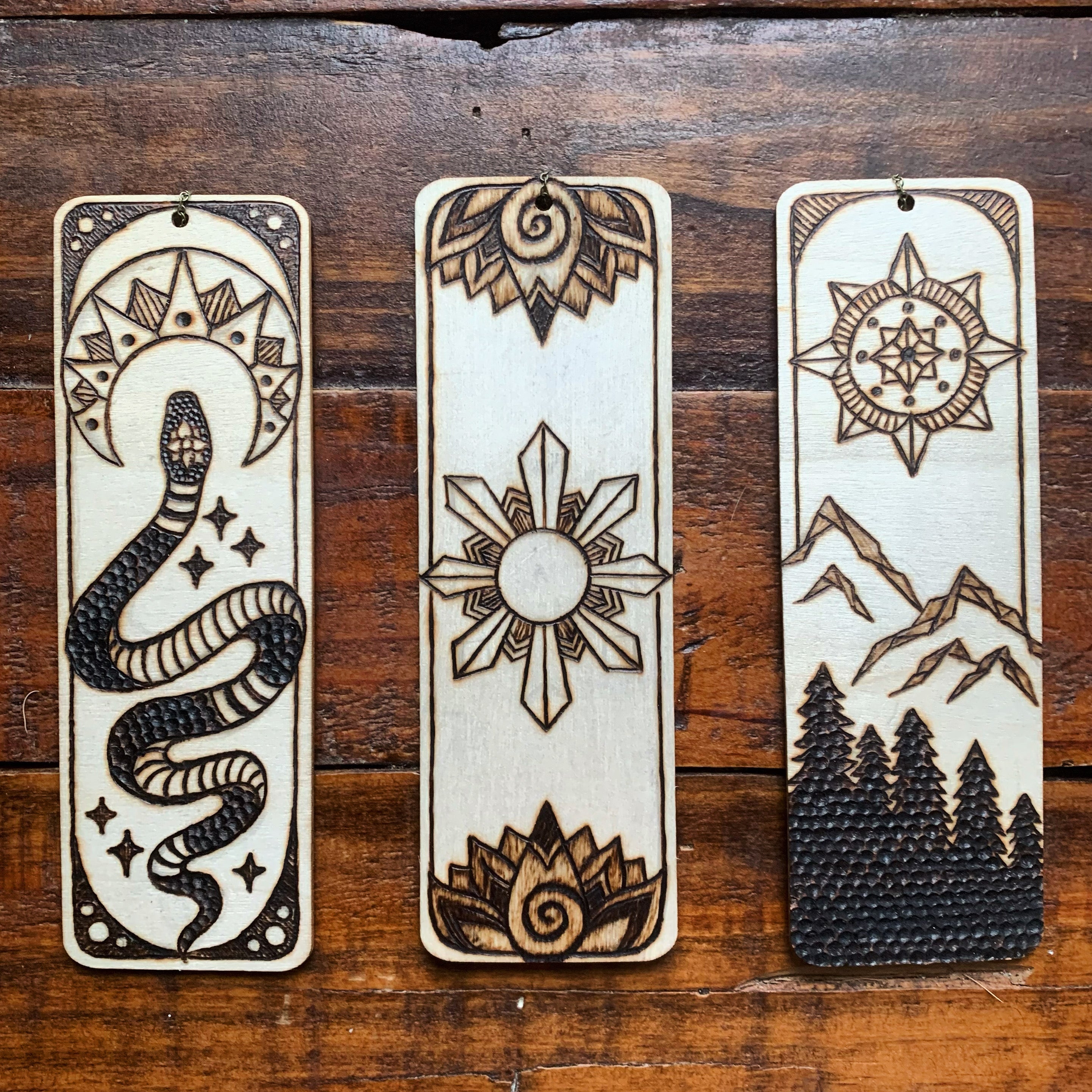 Wood-Burned Bookmarks